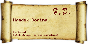 Hradek Dorina névjegykártya